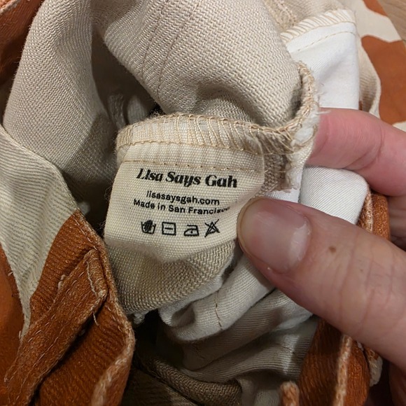 Lisa Says Gah Robyn Cow Print Jeans Brown Cream Wide Leg High Rise Size 26 - Picture 6 of 12